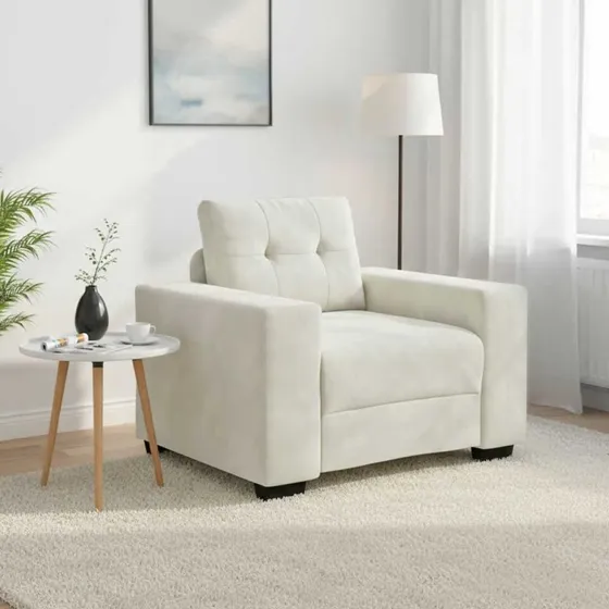 vidaXL Sofastol 100x78x80 cm fløjl cremefarvet