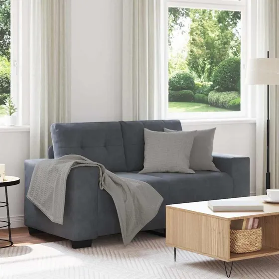 vidaXL Elskovssofa 120 cm fløjl mørkegrå
