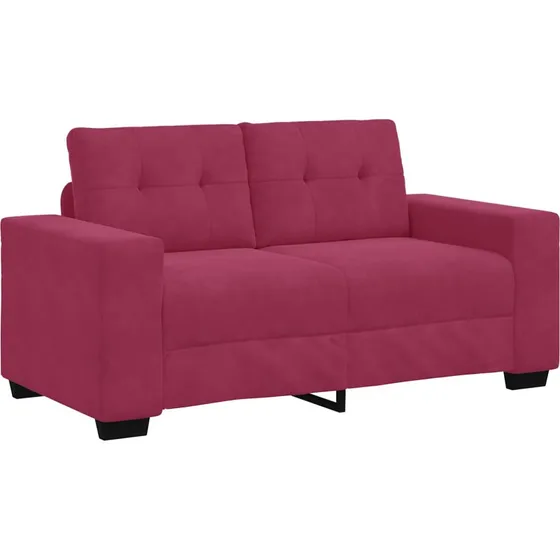 vidaXL Tosæders sofa Vinrød Fløjl 120 cm