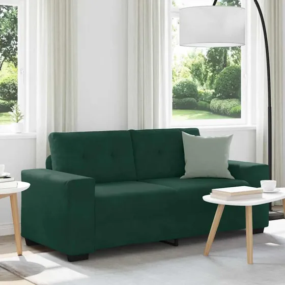 vidaXL Elskovssofa 180 cm fløjl mørkegrøn