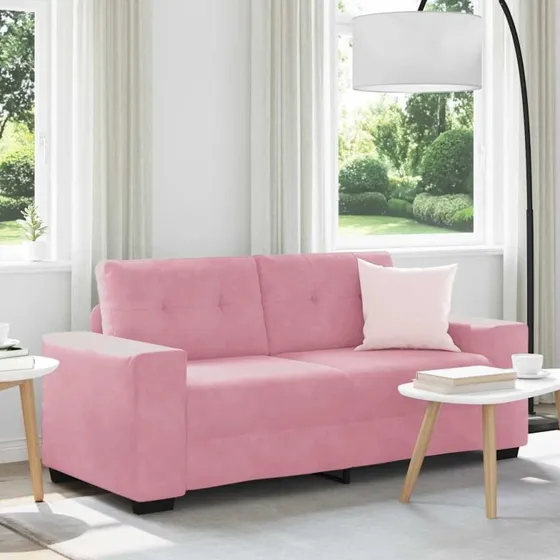 vidaXL elskovssofa 180x77x82 cm lyserød fløjl