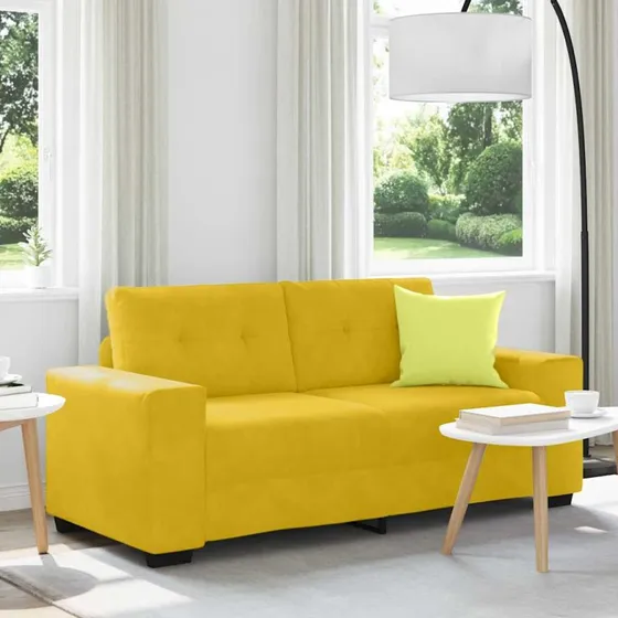 vidaXL Elskovssofa 140 cm fløjl gul