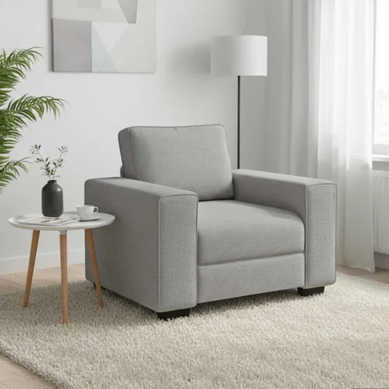 vidaXL Lænestol 100x77x82 cm stof skygrå