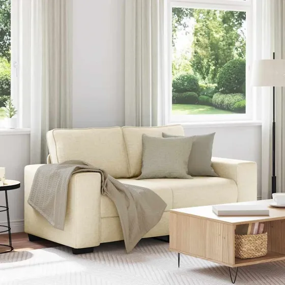 vidaXL 2-personers sofa 160x77x82 cm cremefarvet