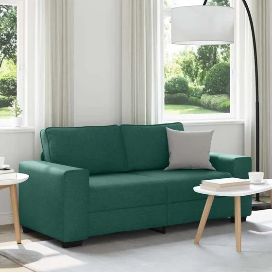 vidaXL 2-personers sofa 180x77x82 cm mørkegrøn stof