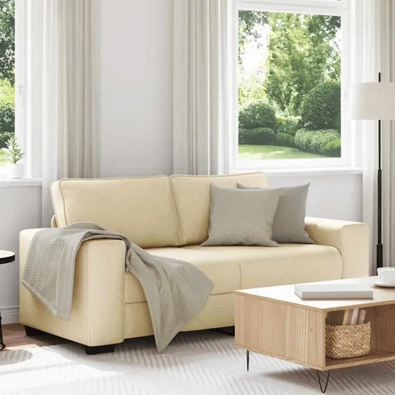 vidaXL 2-personers sofa 180x77x82 cm cremefarvet