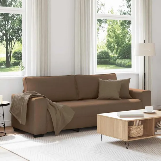 vidaXL 3-personers sofa 220x77x82 cm brun stof
