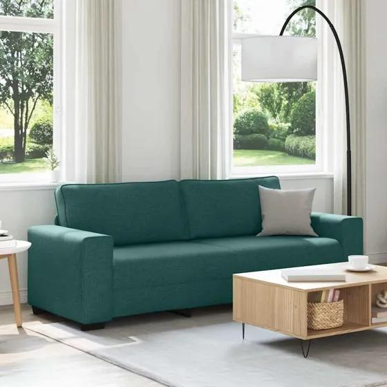 vidaXL 3-personers sofa 220x77x82 cm mørkegrøn stof