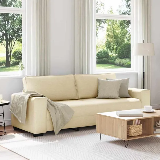 vidaXL 3-personers sofa 220x77x82 cm creme stof