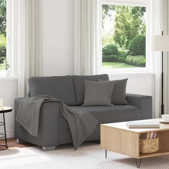 vidaXL elskovssofa 160x77x82 cm mørkegrå fløjlsstof