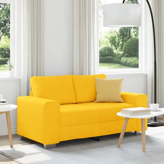 vidaXL Elskovssofa 160x77x82 cm lysegul fløjlsstof