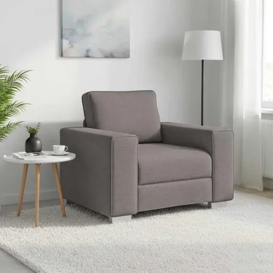vidaXL Sofa Stol Gråbrun 100 cm Stof