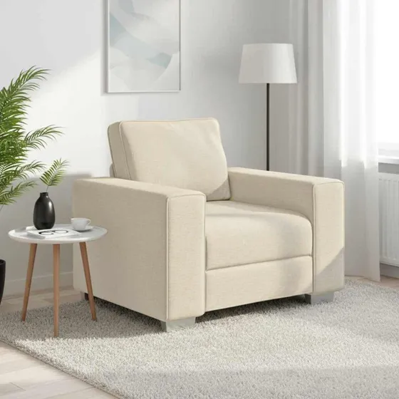 vidaXL Sofa Stol Beige 100 cm Linnedblandet Stof