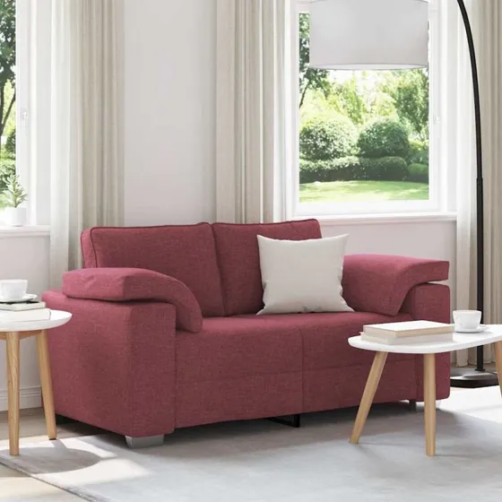 vidaXL Tosæders sofa Vinrød 160 cm Stof