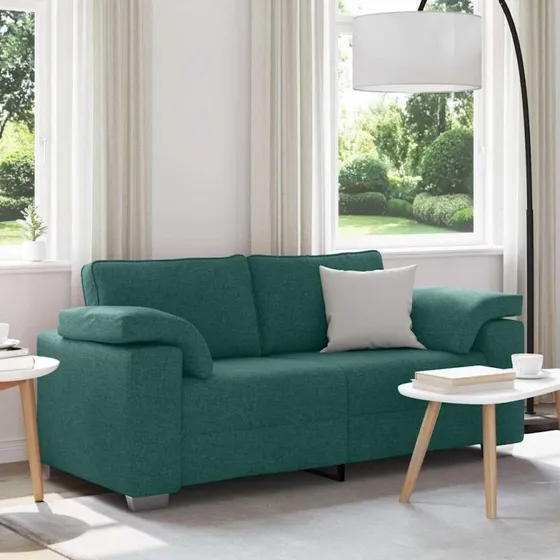 vidaXL Tosæders sofa mørkegrøn 180 cm stof