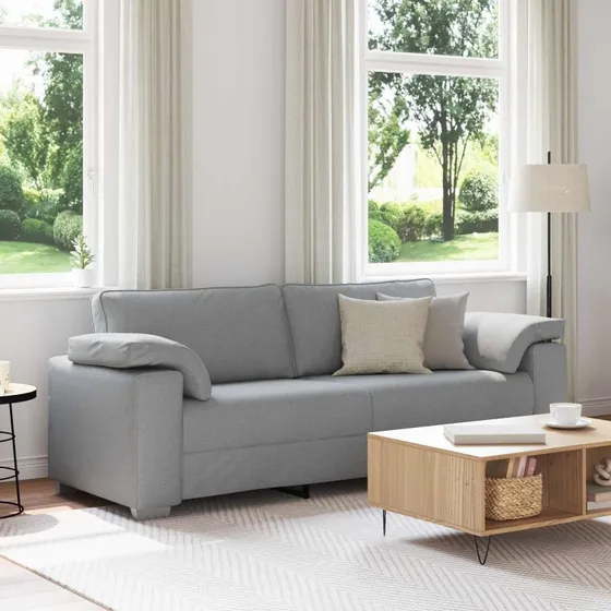 vidaXL 3-personers sofa lysegrå 220 cm stof