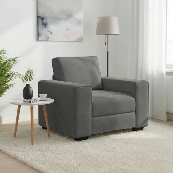 vidaXL Sofastol 100x77x82 cm fløjl mørkegrå