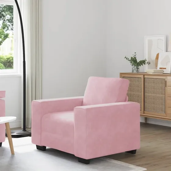 vidaXL sofastol 100x77x82 cm fløjl lyserød