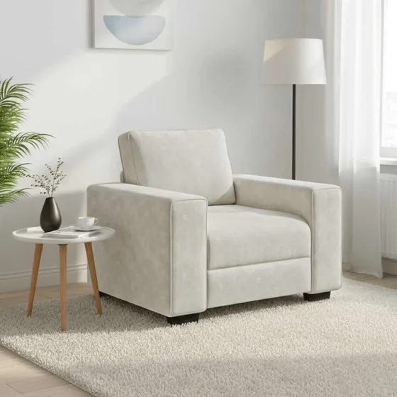 vidaXL sofastol 100x77x82 cm fløjl cremefarvet