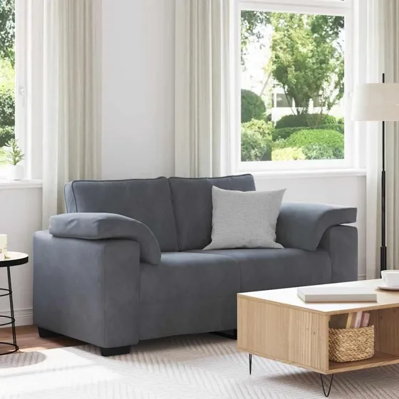 vidaXL Elskovssofa 160x77x82 cm fløjl mørkegrå