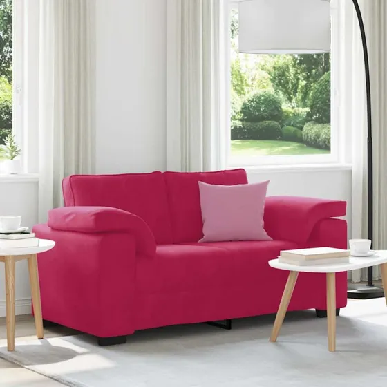 vidaXL Elskovssofa 160x77x82 cm fløjl vinrød