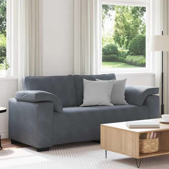 vidaXL Elskovssofa 180x77x82 cm fløjl mørkegrå