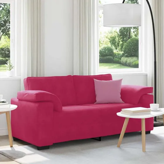 vidaXL elskovssofa 180x77x82 cm fløjl vinrød