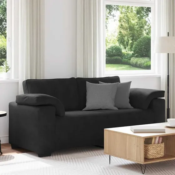 vidaXL Elskovssofa 180x77x82 cm fløjl sort