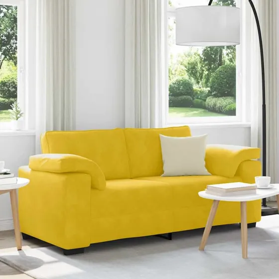 vidaXL Elskovssofa 180x77x82 cm fløjl gul