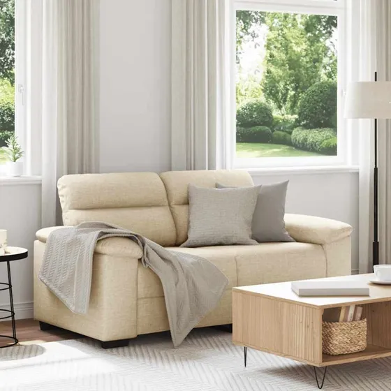 vidaXL 2-personers sofa 160x81x84 cm cremefarvet