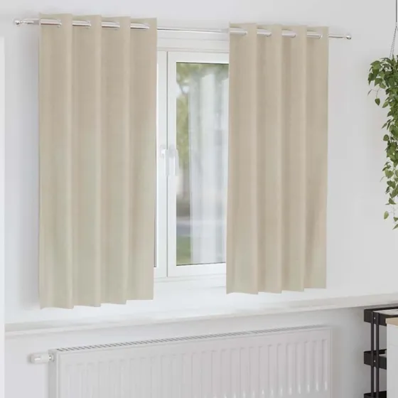 vidaXL Mørklægningsgardiner 2 stk Creme 140 x 175 cm Fløjl