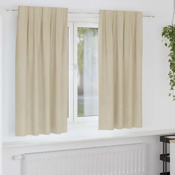vidaXL Mørklægningsgardiner 2 stk Creme 140 x 175 cm Fløjl