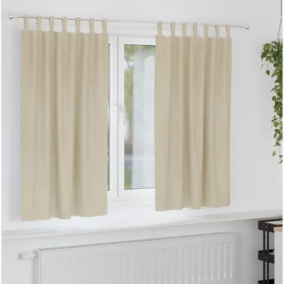 vidaXL Mørklægningsgardiner 2 stk Creme 140 x 175 cm Fløjl