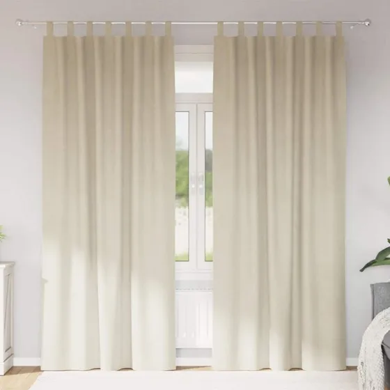 vidaXL Mørklægningsgardiner 2 stk Creme 140 x 260 cm Fløjl