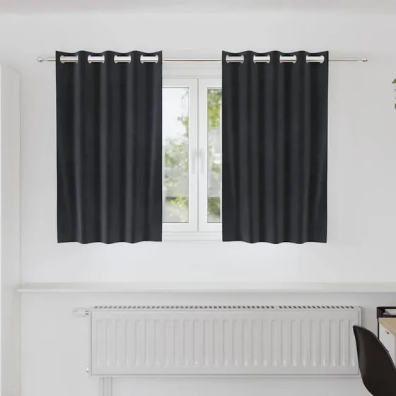 vidaXL Mørklægningsgardiner 2 stk Mørkegrå 140 x 140 cm Fløjl