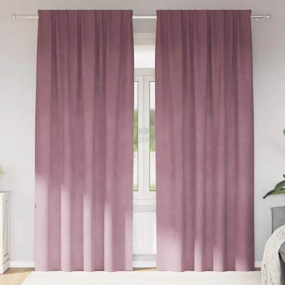 vidaXL Mørklægningsgardiner 2 stk Mørk Pink 140 x 260 cm Fløjl