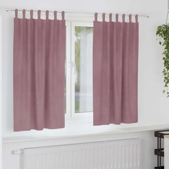 vidaXL Mørklægningsgardiner 2 stk Mørk Pink 140 x 175 cm Fløjl