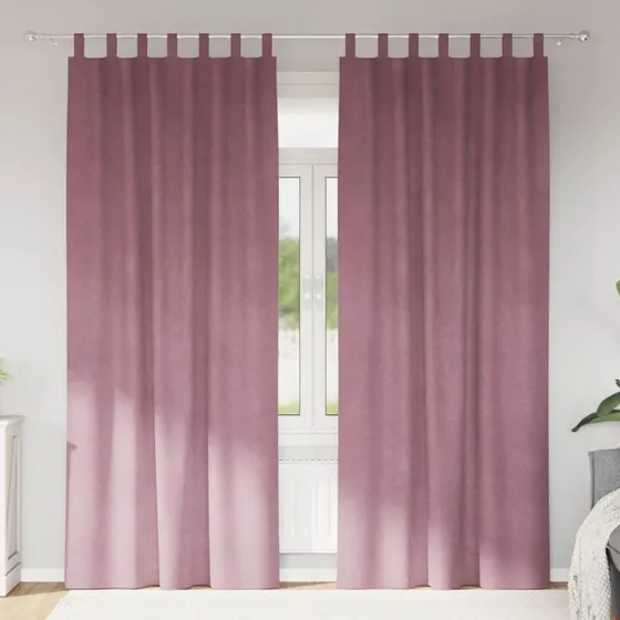 vidaXL Mørklægningsgardiner 2 stk Mørk Pink 140 x 245 cm Fløjl