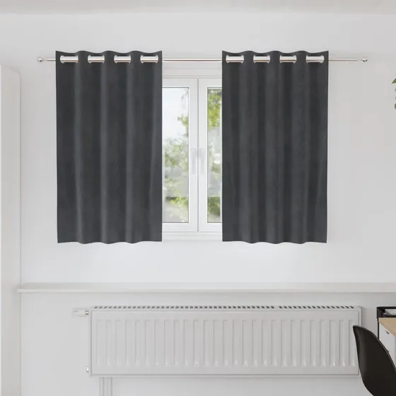 vidaXL Mørklægningsgardiner 2 stk Lysegrå 140 x 140 cm Fløjl