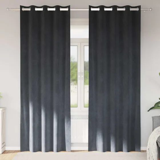 vidaXL Mørklægningsgardiner 2 stk Lysegrå 140 x 225 cm Fløjl