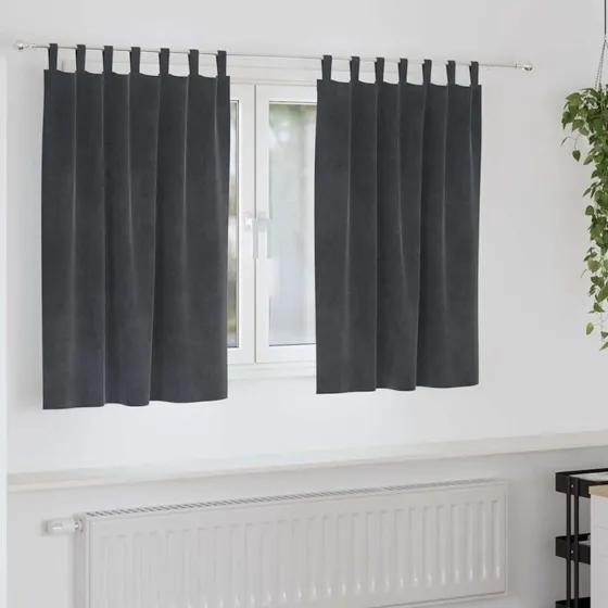 vidaXL Mørklægningsgardiner 2 stk Lysegrå 140 x 140 cm Fløjl