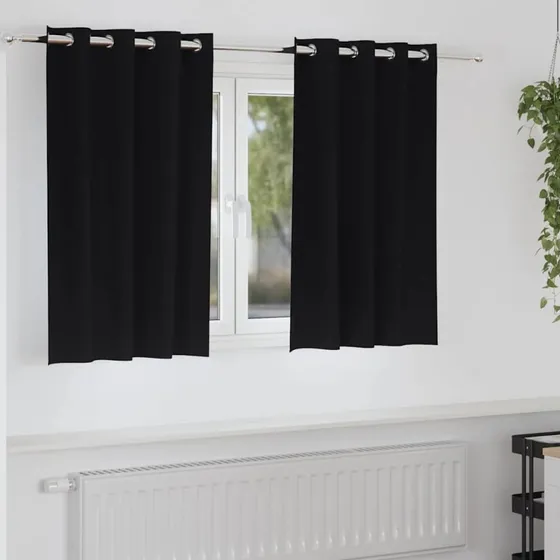 vidaXL Mørklægningsgardiner 2 stk 140 x 140 cm Sort
