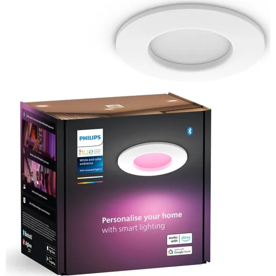 Philips Hue Slim Downlight S 90 mm Hvid og Farve Ambiance