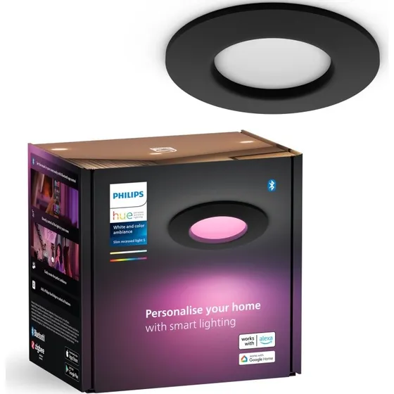Philips Hue Slim Downlight S 90mm Svart 1-pack