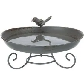 Trixie Fuglebad 800 ml med metalfod, grå