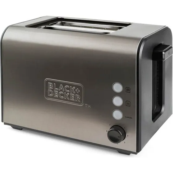 Black+Decker Brødrister 2-Skiver Børstet Stål, 900W