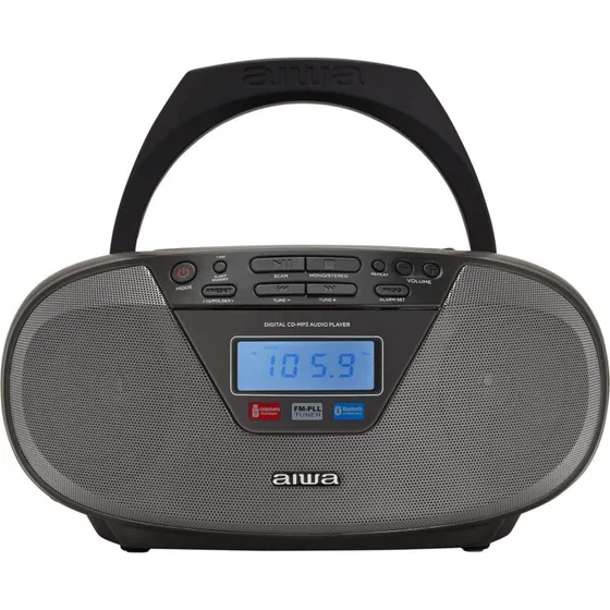 Aiwa BBTU-400BK Bluetooth Boombox, Sort, 6W
