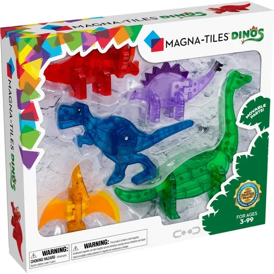 Magna-Tiles Dinos 5 dele – Magnetiske dinosaurfigurer med bevægelige dele