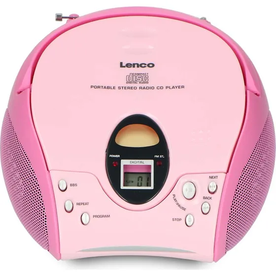 Lenco SCD-24 Pink Bærbar FM-radio med CD-afspiller