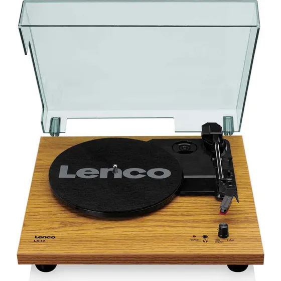 Lenco LS-10WD Pladespiller med indbyggede højttalere, træ, 33/45 RPM